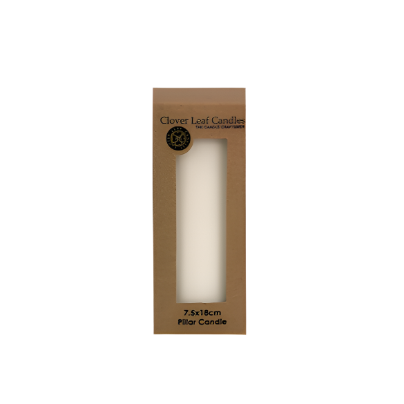 Candle Pillar Off White 7.5x18cm