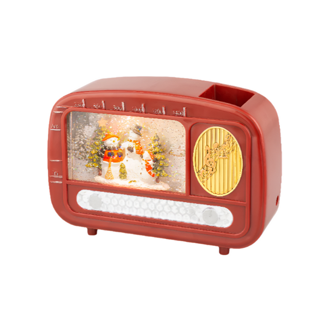 Led Water Spinner Radio with Snowman 6.3x22x15.5cm