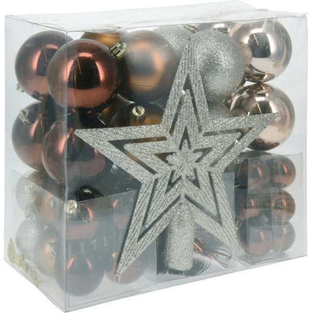 Xmas Balls Set 54pcs Amber