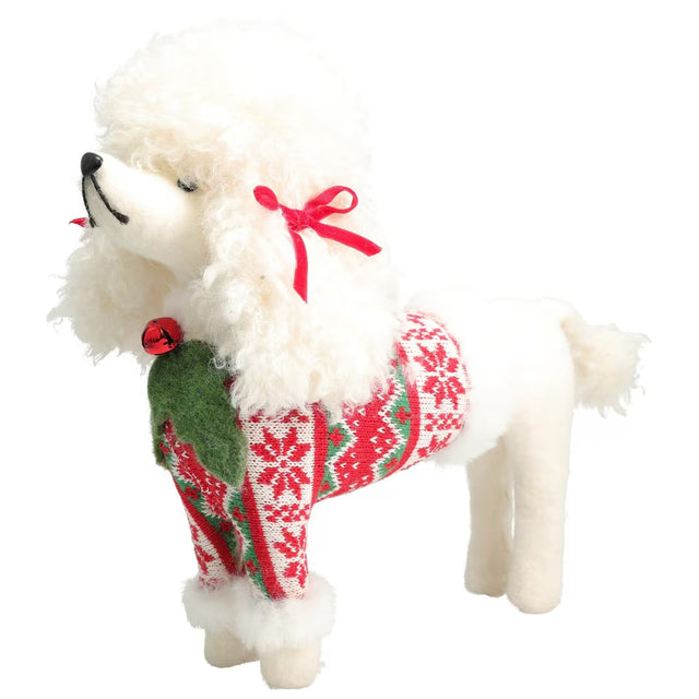 Poodle dog 23x16x31cm - White