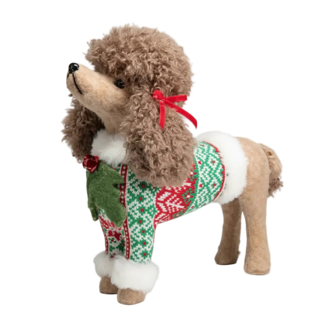 Poodle dog 23x16x31cm - Brown