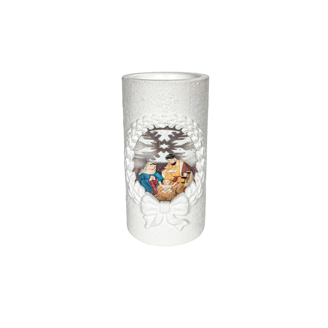 Snow Globe Christmas Cylinder - Nativity