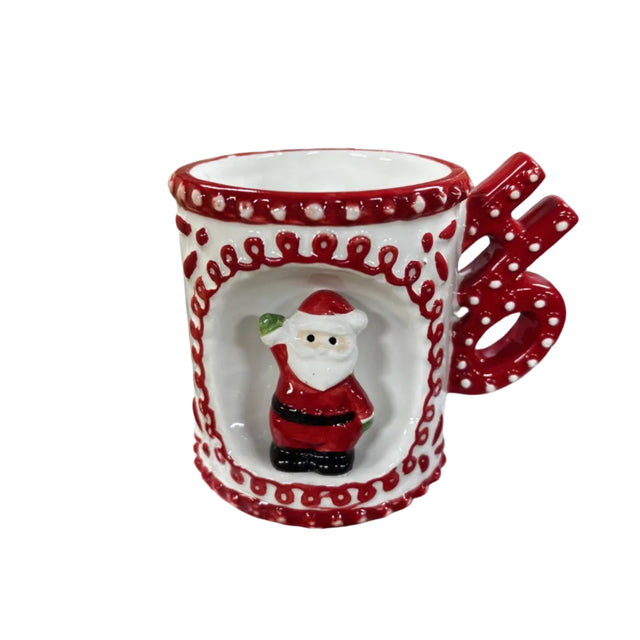 Mug with Santa 14x9cm - white