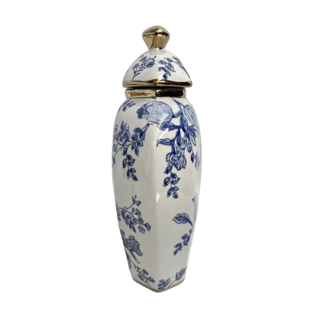 Chinoiserie Ginger Jar Gold Accented Lid 26x36cm