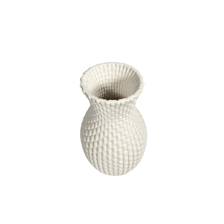 White Ceramic Hobnail Vase 11.8x19.4cm