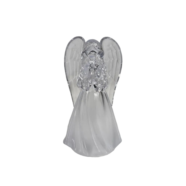 Angel, acrylic, LED colour changing 6x5.5x11cm praying - clear wings