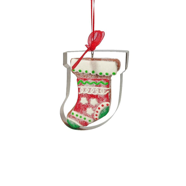 Gingerbread sock cookie cutter ornament 11.43cm