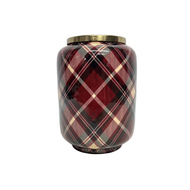 Metal Vase 20cm - Checkered