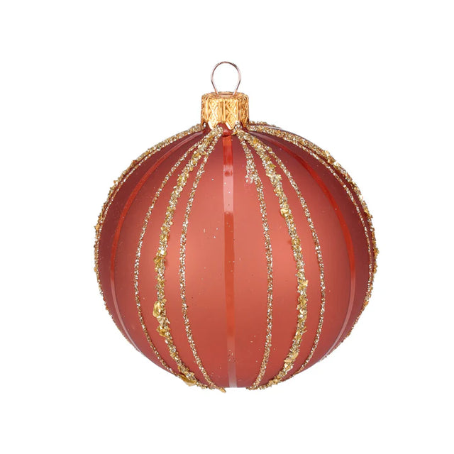 Xmas Ball 10cm gold lines