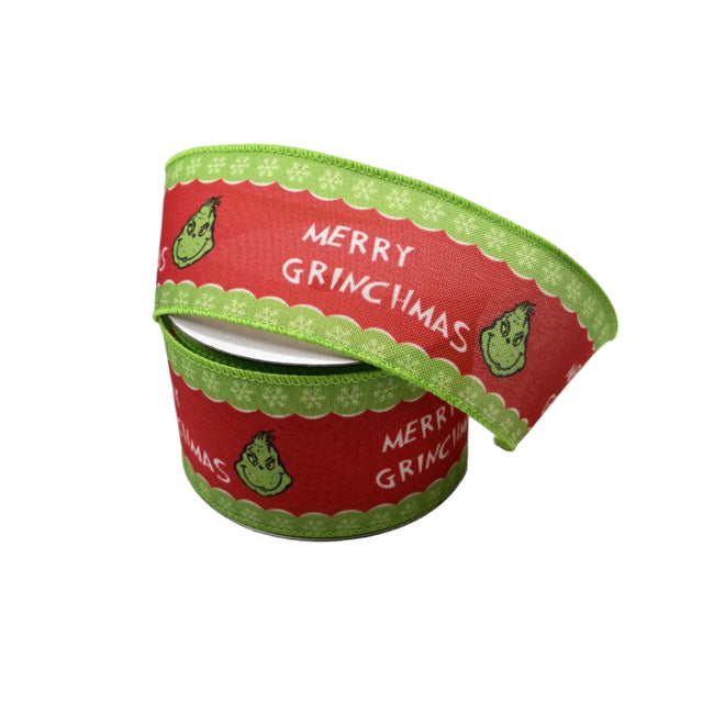 Grinch ribbon 9.1m, 6.3cm - Merry Grinchmas