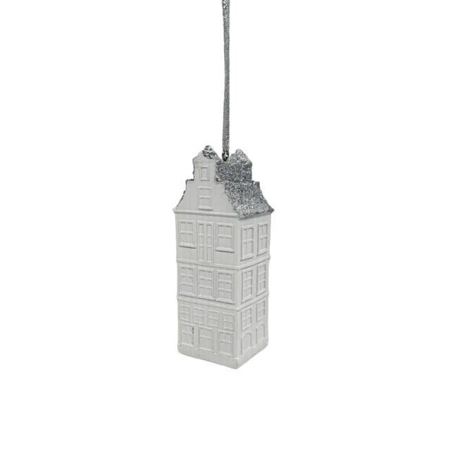 White And Silver House Tree Pendant 4x4x11cm