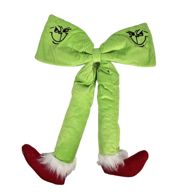 Grinch bow with feet 50x35cm