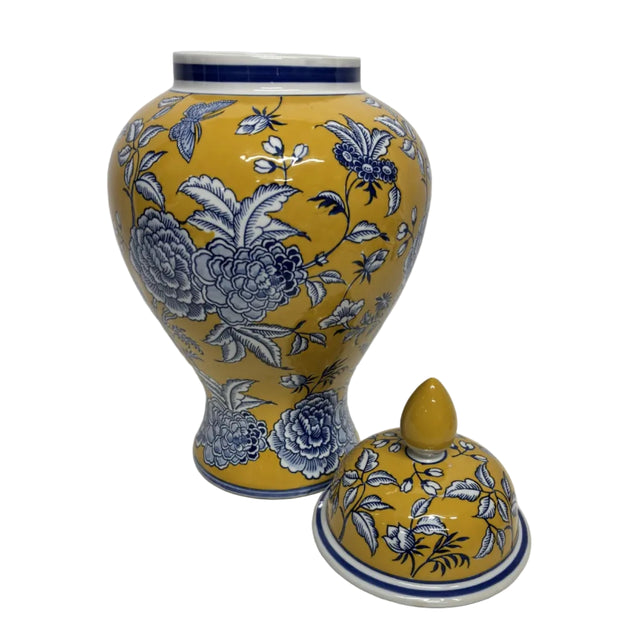 Yellow Ginger Jar - Floral Design 27x51cm