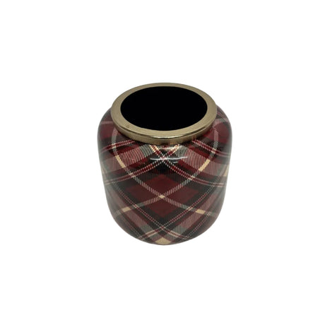 Metal Vase 15cm Checkered