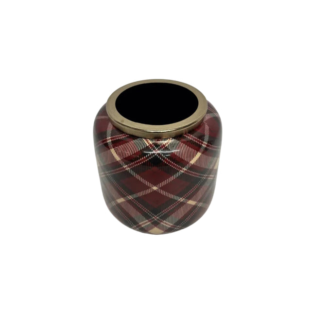 Metal Vase 15cm Checkered
