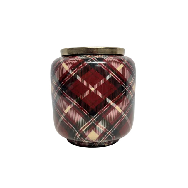 Metal Vase 15cm Checkered