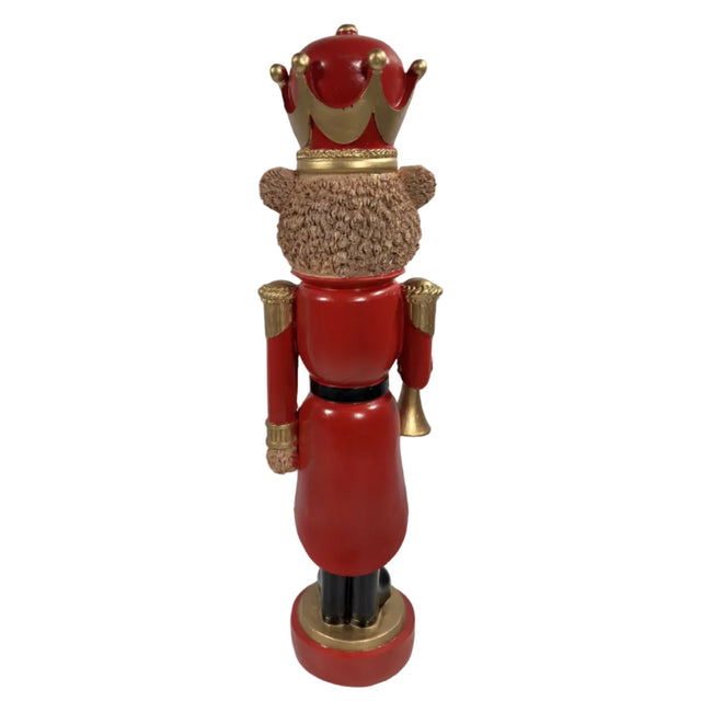 Bear nutcracker with red, gold, green & blue outfit 46cm