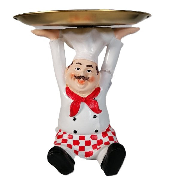 Chef With Tray On Head 20X11X13cm