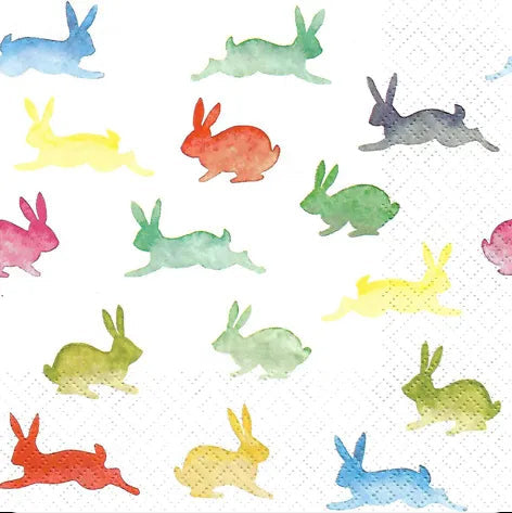 Serv D/Sqr Colorful Rabbits