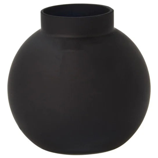 Vase 15cm Round Black - Matt